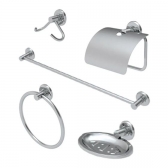 Kit Acessorios P/ Banheiro Aco Inox 5 Pecas
