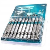 Bits Ponteira Philips Ph2 Fenda 1/4 Cr-v 10 Pcs Profissional