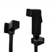 Ducha Higienica Completa Quadrado Preto Fosco Black - Alpha - PRETO