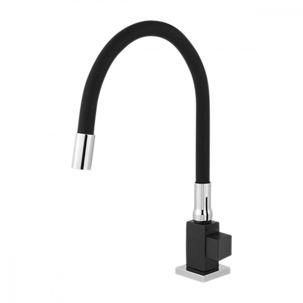 Torneira Cozinha Bancada Quadrada Gourmet Luxo Black Edition