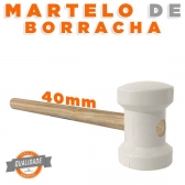Marreta De Borracha Branca Cabo De Madeira 40mm Lotus