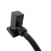 Ducha Higienica Completa Quadrado Preto Fosco Black - Alpha - PRETO